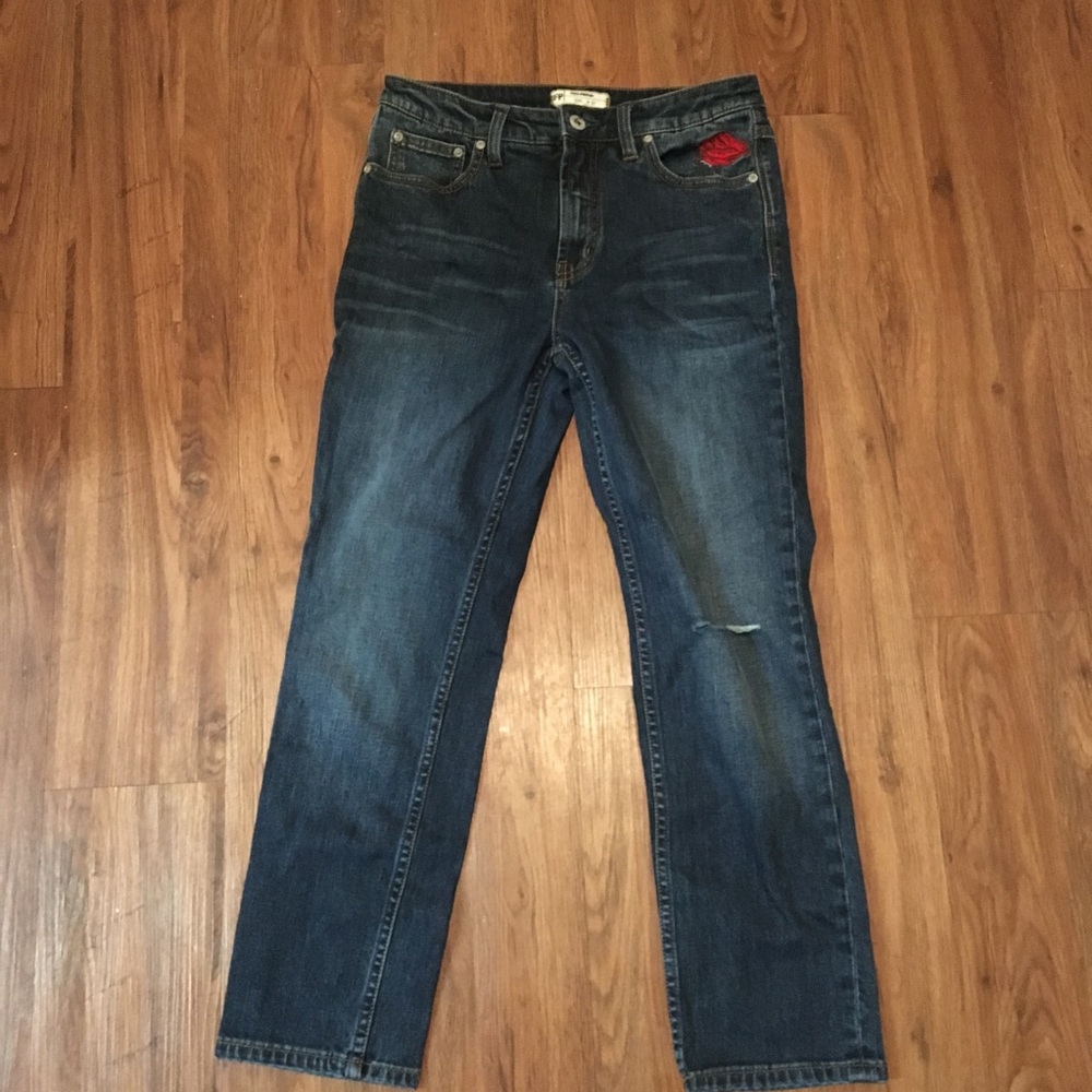 Free People Embroidered Jeans